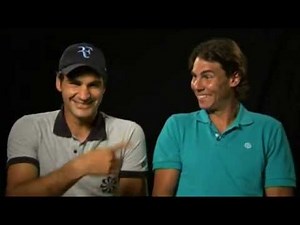 Roger Federer & Rafa Nadal can't stop laughing when filming charity match promo 😂