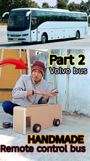 RC bus handmade cardboard / Volvo bus fully DIY working #shortsfeed #shorts #ytshorts #diy