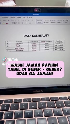 Cara Benerin Tabel di Word Agar Tidak Geser-Geser