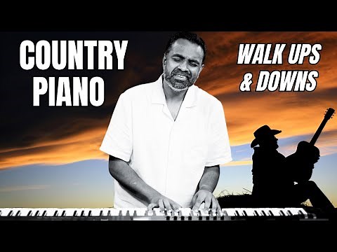 Country Piano Walk ups & Walk downs 🧗🏽‍♀️🎹 with Grace Notes & Ghosts - EASY Stepwise Tutorial