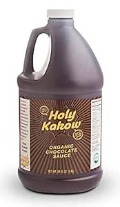 Holy Kakow Organic Chocolate Syrup - Organic Chocolate Sauce, Add to Mochas, Waffles, & Ice Cream, Made with Colombian Sugar, Real Food Ingredients, Specific Flavor - 64oz
