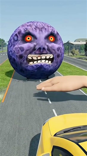 Big and small car v/s giant hand slapping - beamNG. drive