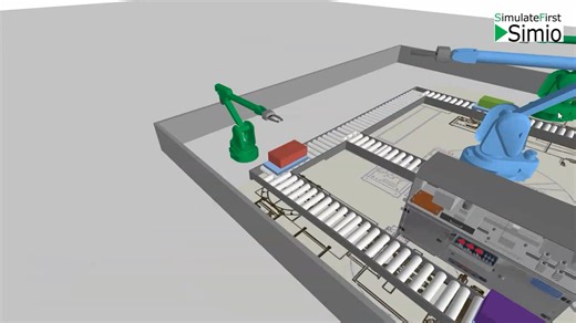 多生产设施间的AGV物流运输系统模拟#simio