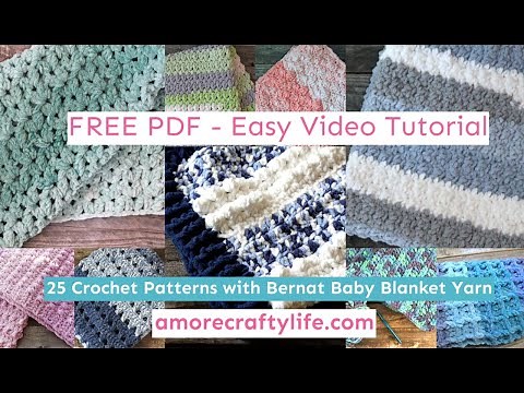 Easy 25 Bernat Baby Blanket Yarn Patterns Video Tutorials Free Quick Crochet Printable