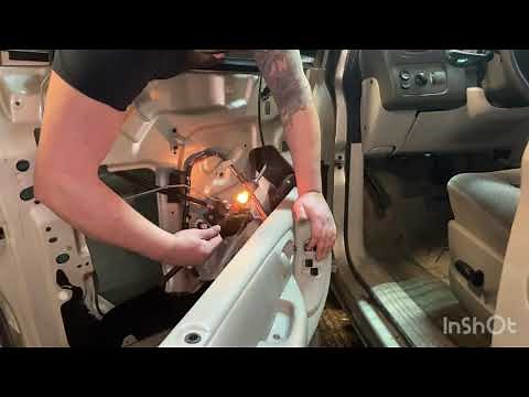Dodge Grand Caravan door panel removal and window motor testing