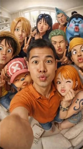 One Piece Groupie with luffy, sanji, brooke, chopper, nami, zoro, robin, yussuf, franky & jenbie.