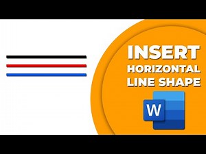 How to insert a horizontal line shape in word