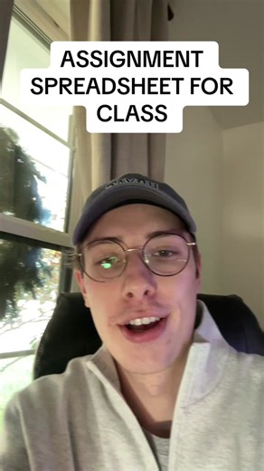 quick and easy assignment spreadsheet for your college classes! go kill it this semester! #college #collegelife #dormlife #backtoschool #offtocollege #freshmanyearofcollege #collegeapplications #collegetips #grades #collegevlog #collegehacks #springsemester