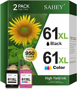 61XL Ink Cartridges Compatible for HP 61 Ink Cartridge Combo Pack for Envy 4500 5530 4502 Deskjet 1000 2540 Officejet 4635 4630 Printer(Black, Tri-Color)