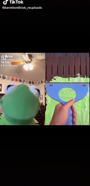 What was that? 🤔 #duet #🐸 #kermit #kermitthefrog #kermitontiktok #funny #kermitthepuppet #reupload #repost #fyp #foryoupage #foryou #fypシ #jumpscare #slime #cleaning