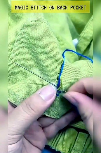 HOW TO REPAIR A RIP IN YOUR PANTS POCKET WITH A CREATIVE SEWING PATTERN #embroideryart #sewinghack