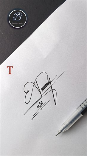 Elegant T Letter Signature Style #shorts #signature #howtosign