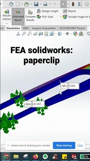 Solidworks simulation: paperclip!