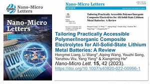 42. Tailoring Practically Accessible Polymer/Inorganic Composite Electrolytes for All-Solid-State Lithium Metal Batteries: A Review https://link.springer.com/article/10.1007/s40820-022-00996-1 #science #Nanomateriales #research #researcher #sciences #nanomicroletters #academic #thinfilms #nanomaterialscientists #nanomaterial #nanomaterials #thinfilm | Nano-Micro Letters