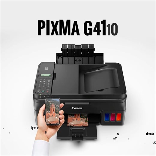 🖨️ Con la Pixma G4110, prepárate para imprimir, copiar escanear y enviar por fax documentos a gran velocidad, manteniendo alta calidad en imágenes y textos 📋. | Canon
