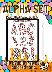 Little Debbie Tree Cake Alpha Set | Christmas Striped Colored Font | PNG Letters   Installable OTF Font | Beeutifullyou - Etsy