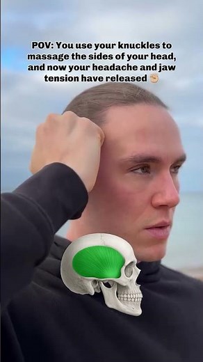 😮‍💨 Release headache and jaw pain by making a fist and using your knuckles to massage into the
