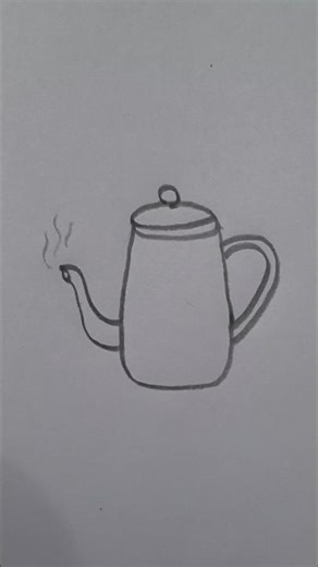 teapot 🫖 pencil drawing step by step #ytshorts #drawingideas #teapot
