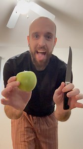 The classic apple and knife trick. #juggling #classic #knife #tricks #Apple #juggler #coldasice | Neiman Paul Maclin