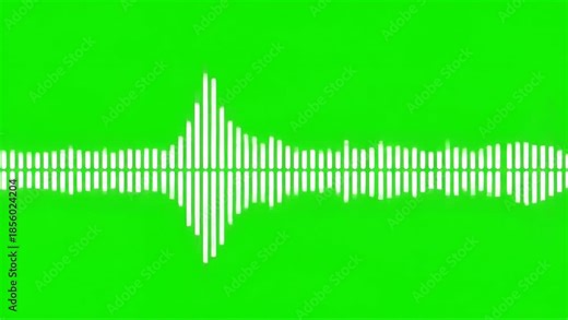 Audio Waveform Visualizer on Green Screen for Music and Sound Analysis.