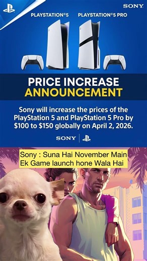 Sony is set to increase the prices of the PS 5 and PA 5 Pro expect hike 100$ to 150$ ..😱 #sony