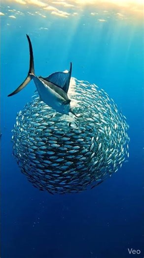 Sailfish Slashes Bait Ball | Deep Ocean Hunt