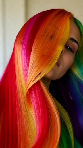 ‍♀️ She tried a rainbow hair color and the result is just unreal! ...
