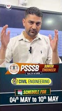 This Week's Schedule for Civil Engg. PSSSB JE Adv 7 of 2026 preparation