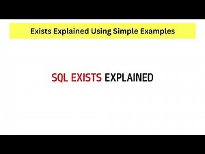 SQL Exists Operator Explained Using Simple Examples!