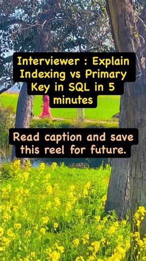 Indexing vs Primary Key in SQL. #interview #databaseconcepts #codinginterviewquestions #coding
