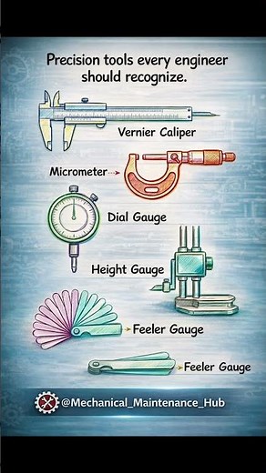 5 Essential Measuring Tools Every Mechanical Engineer Should Know ⚙️#maintenance#mechanical#gauges