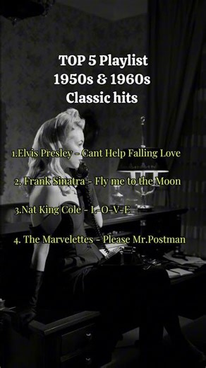 TOP 5 from Playlist 1950s & 1960s Classic Hits on Spotify by Cravz #nostalgia #music #50sstyle