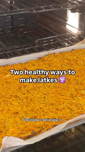7.6K views · 94 reactions | Two healthy ways to make Latkes! 凜 Sheet Pan Sweet Potato Latkes and Baked Latke Cups are here to elevate your potato pancake game this Hanukkah! ‍♀️✨ Comment “LATKE” and I’ll send you both recipes  | Joy Bauer | Facebook