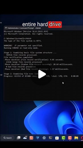 Smart & Easy on Instagram: "How can you scan and fix your Hard Drive with CMD"