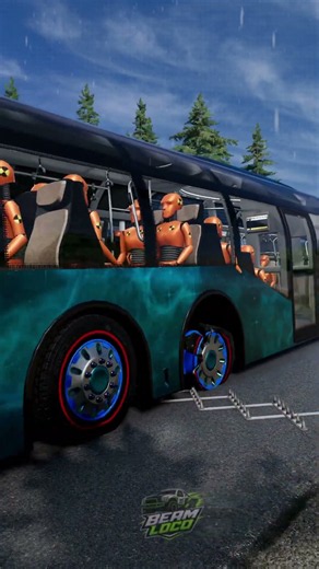 City Bus and Heavy Loader vs Spike Strip! 🚧 #beamngdrive