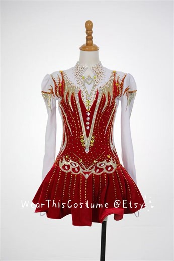 Red and Gold Dance Dress/ Figure Skating Dress/ Customized Ice Dance Costume/ Ice Skating Dress/ Ireland Dance - Etsy Canada