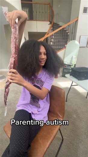 Shout out to kind humans who spend extra hours with Presley so she have red hair! #fyp #autismfamily