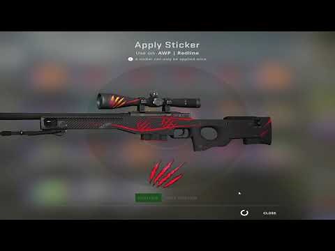 Awp Redline Field-Tested 0.15 with battle scarred stickers showcase