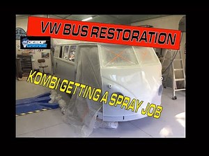 VW Bus Restoration - HOW TO SPRAY PAINT YOUR VW BUS AT HOME PART 1