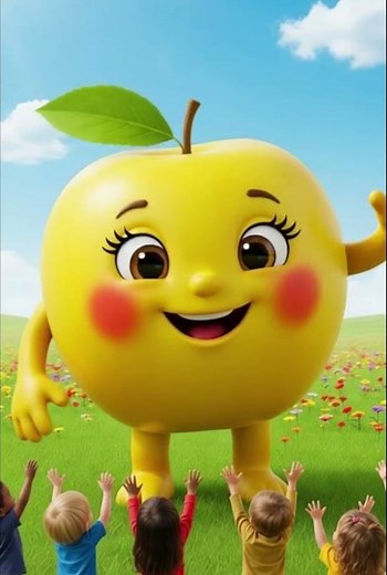 Happy Apple Cartoon 🍎 | Cute Fruit Animation for Kids | Learn & Fun