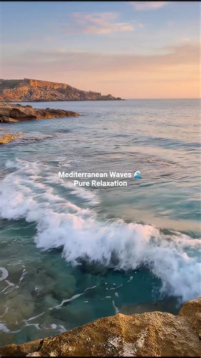 Mediterranean Ocean Waves on Malta Rocks 🌊 So Relaxing #oceanwaves #relax #ambience #relaxing