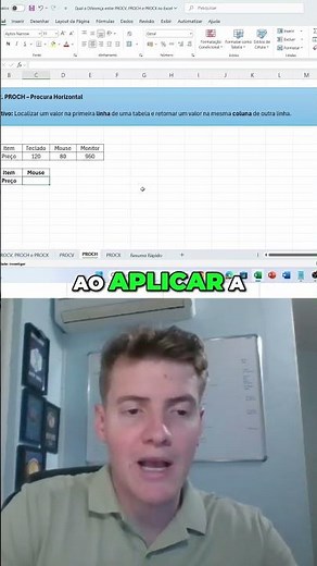 Como Usar a Função PROCH no Excel Passo a Passo #shorts