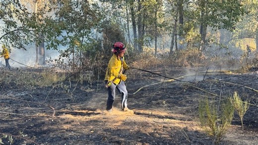 Crews stop fire near Riverbend Hospital, one of two Sunday grass fires