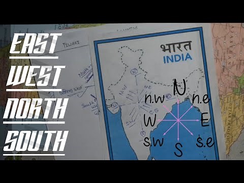 | Geography - Directions (दिशाएं) | Map of India | EAST WEST NORTH SOUTH | Tiwari GS And Learnings |