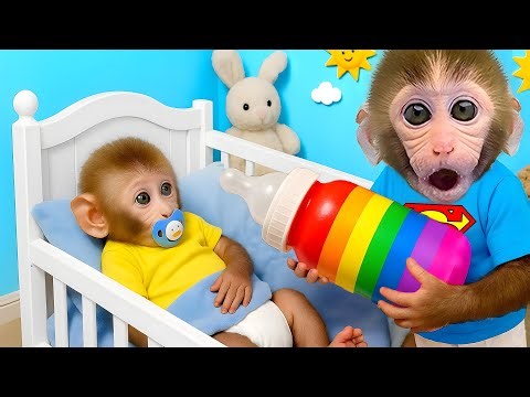 Singe Bon Bon offre une peluche au petit singe et achète du miel pour le petit ours à la ferme