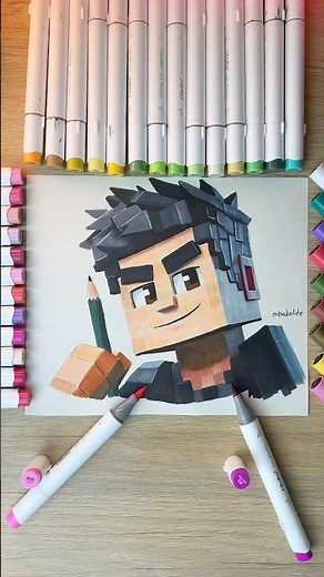 I drew myself in MINECRAFT style 🤩 #drawing #art #minecraft