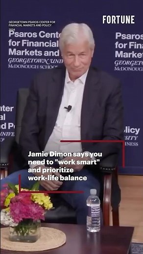 Jamie Dimon says you need to "work smart" and prioritize work-life balance #worklifebalance