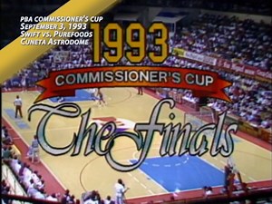 September 3, 1993 - PBA Commissioner's Cup Swift vs. Purefoods Cuneta Astrodome Watch Coach Chot Reyes' Purefoods going up against Coach Yeng Guiao's Swift. Catch 'The Captain' Alvin Patrimonio, 'Defense Minister' Jerry Codinera, 'The Bull' Nelson Asaytono and 'Aerial Voyager' Vergel Meneses, among others, flashing their signature moves. Present PBA Commissioner Chito Narvasa can also be seen at the sidelines as the Oodles' Assistant Coach. | PBA
