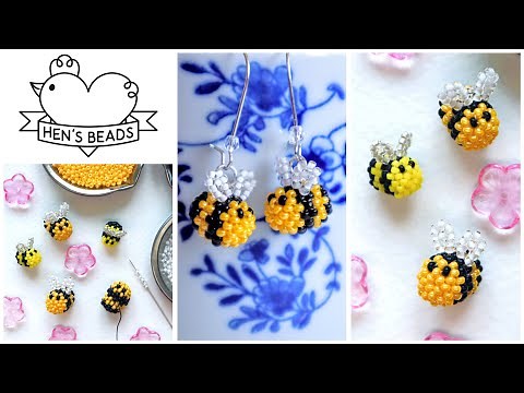 How to make a BEE charm from seed beads | Hen's Beads DIY Tutorial