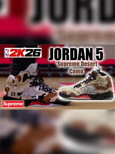 How to Make Air Jordan 5 'Supreme Desert camo' 🏜️ | NBA 2K26 Shoe Creator 👟 NBA 2K26 Shoe Creator Tutorial - Air Jordan 5 Supreme Desert Camo Full breakdown of colors, materials & layers 🔥👟 #nba2k #2kcommunity #shoecreator #tutorial